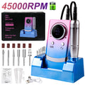 Electric Nail Drill Professional - 45000RPM Rechargeable Nail File With Bits & Base For Acrylic Gel Nails, Professional Nail Drill Manicure Pedicure Polishing Shape Tools For Home Salon