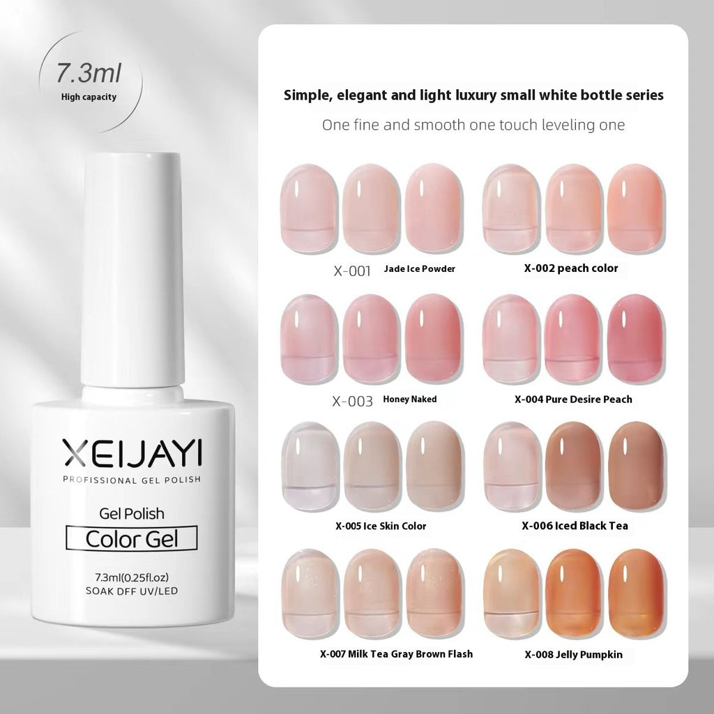 Nude Ice Transparent Color Cherry Red White UV Polish