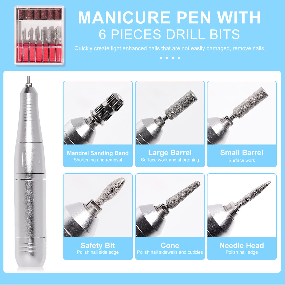 Rechargeable Electric Nail File Professional - 45000RPM Portable Efile Nail Drill Kit, Cordless E File Nail Drill Machine For Acrylic Gel Nails Salon Home Manicure Use