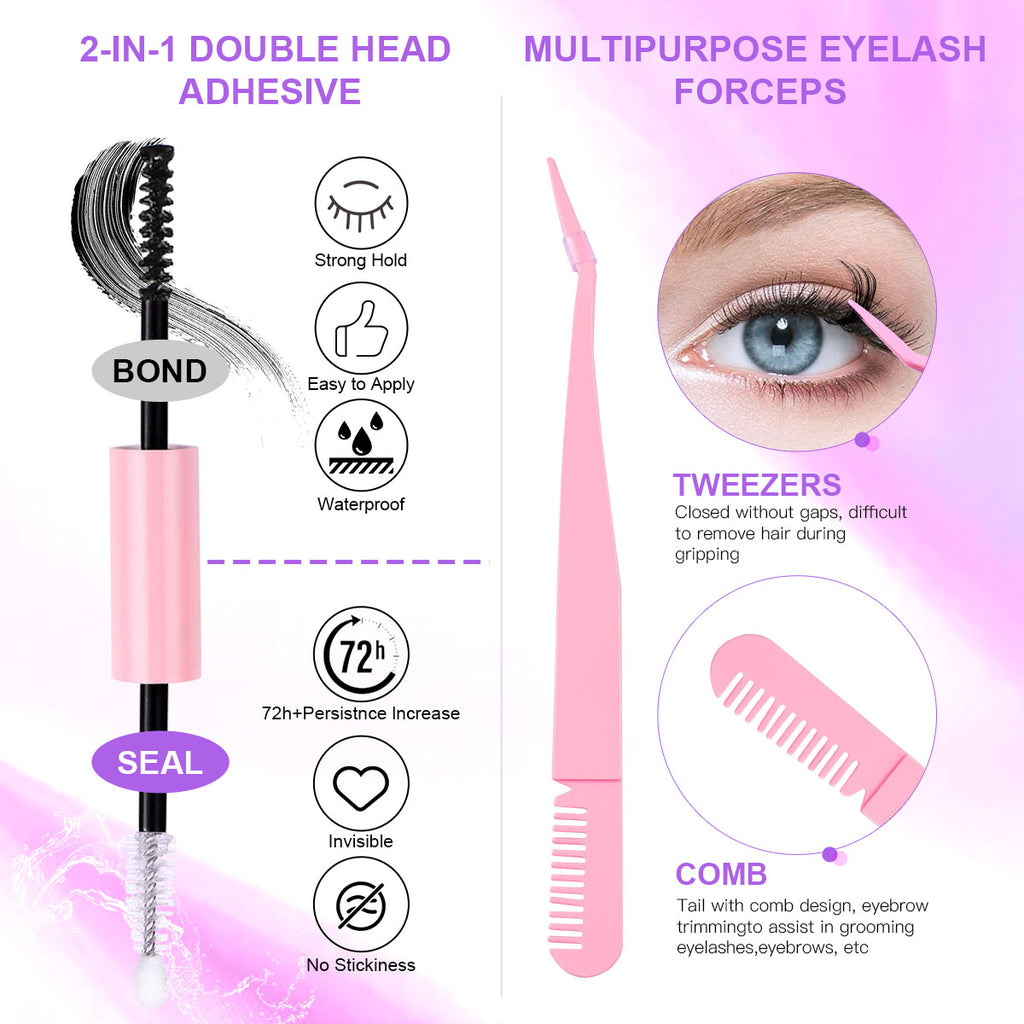 12 Rows Of 150 Segmented Lashes In Clusters