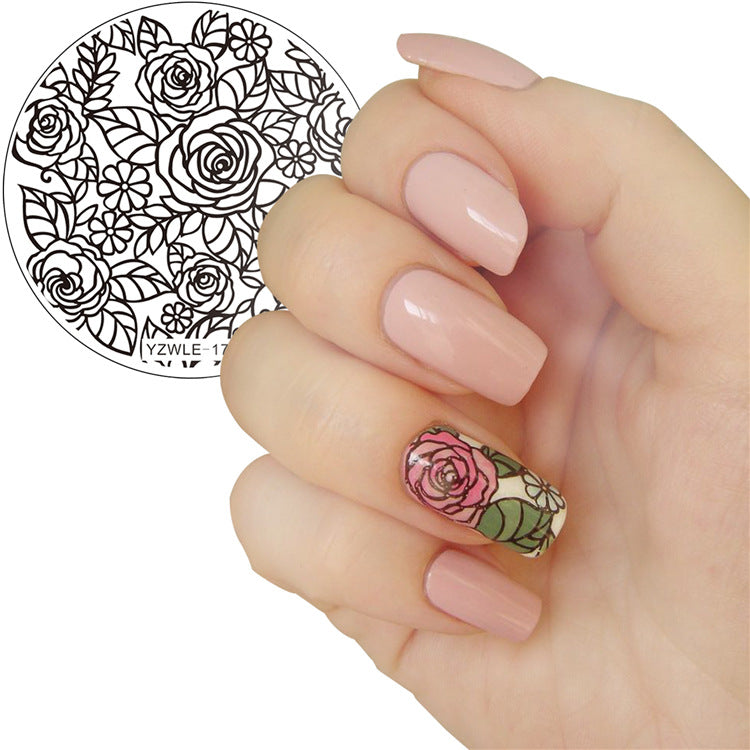 DIY nail print steel plate nail print version template