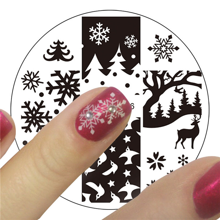 DIY nail print steel plate nail print version template