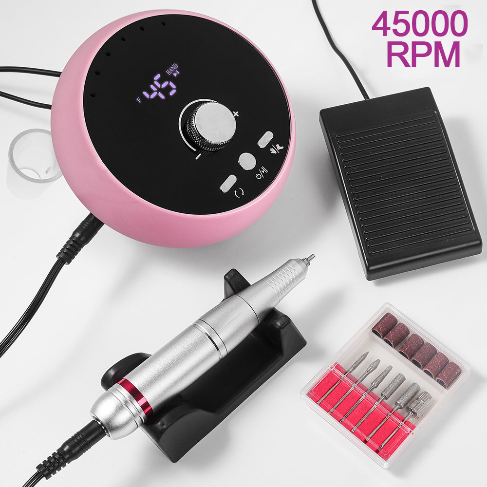 45000RPM Professional Electric Nail Drill Manicure Machine Low Noise Nails Sander Set Portable Nail Drill Tools, Used For Sanding And Polishing, Suitable For Use In Both Home And Salon Settings.