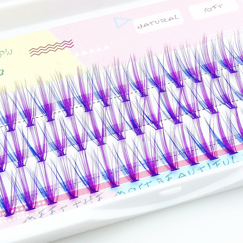 Mink Velvet Blue-Violet Colored Flowers With Thick and Lifelike Planting False Eyelashes