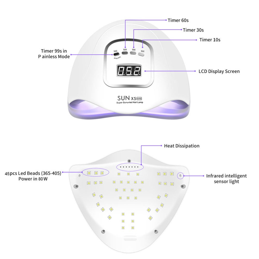 Manicure 120W Phototherapy Machine Intelligent Induction Baking Lamp Dryer