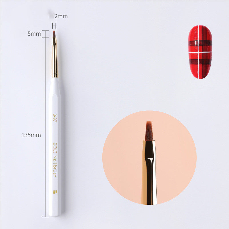 Bole Nail Pen Set Pull Line Pen Gradient Pen Stamping Pen Nail Fan Pen Smudge Painting Pen Phototherapy Brush