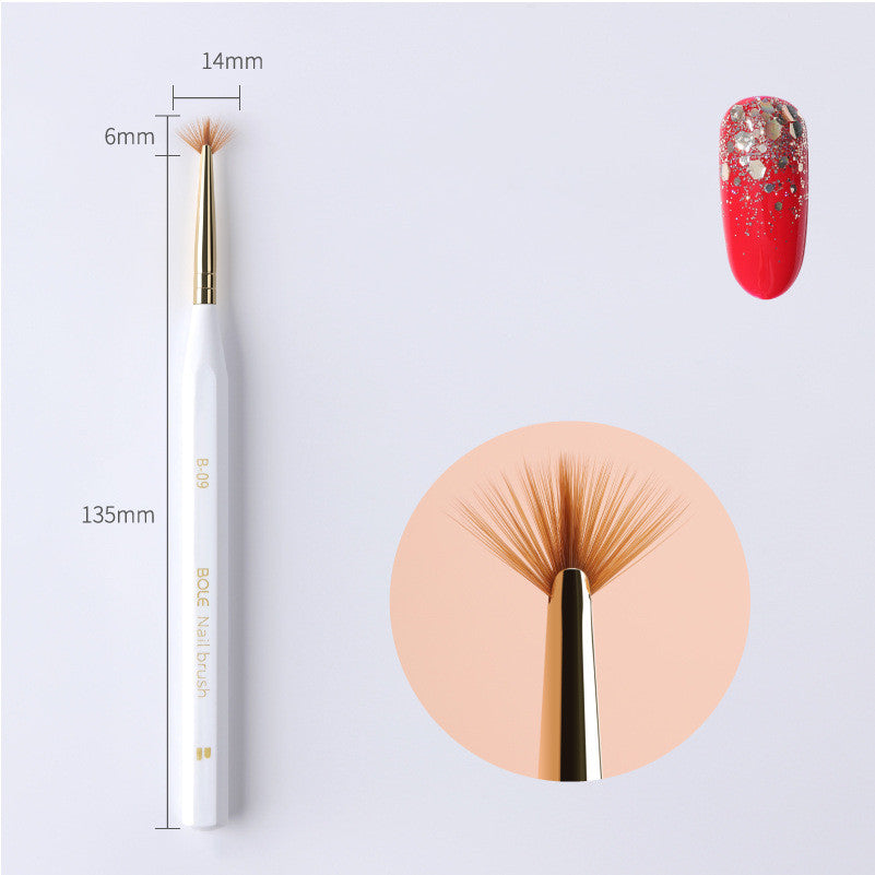 Bole Nail Pen Set Pull Line Pen Gradient Pen Stamping Pen Nail Fan Pen Smudge Painting Pen Phototherapy Brush