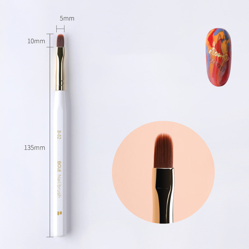 Bole Nail Pen Set Pull Line Pen Gradient Pen Stamping Pen Nail Fan Pen Smudge Painting Pen Phototherapy Brush