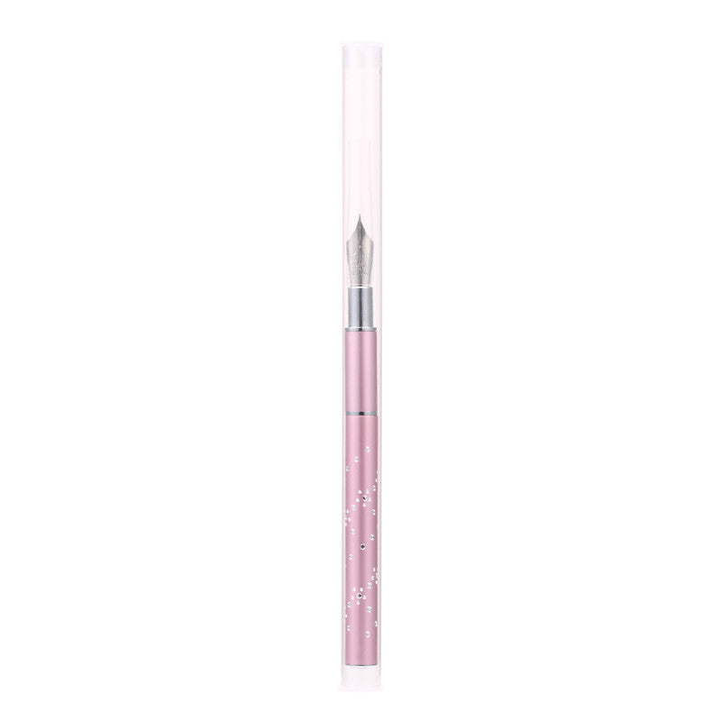Nail Art Fine Lace Drawing Pen with Metallic 5 Pen Tips Stainless Steel Dotting for Salon Manicure DIY Nail Art Tools