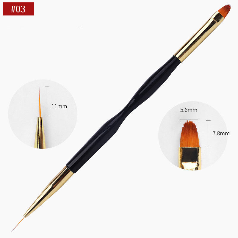 Factory Direct Sale Nail Pen Dual-Use Drawing Pen Manicure Tool Makeup Brush Drawing Flower Pen Drawing Pen Nail Color Drawing Pen