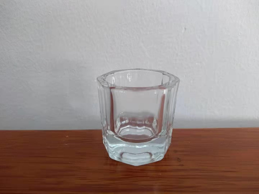 Small octagonal cup Glass manicure cup