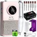 Professional Electric Cordless Nail Drill File-Glitter Portable Cordless E-File Nail Drill Kit With 6 Drill Bits 45000RPM Rechargeable Nail Drills Machine For Acrylic Nails Gel Polishing