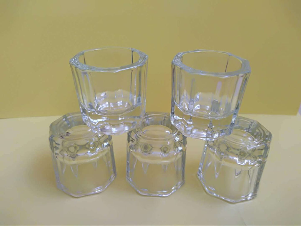 Small octagonal cup Glass manicure cup
