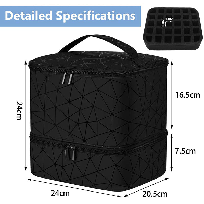 Portable Double-layer Waterproof Nail Polish Storage Bag