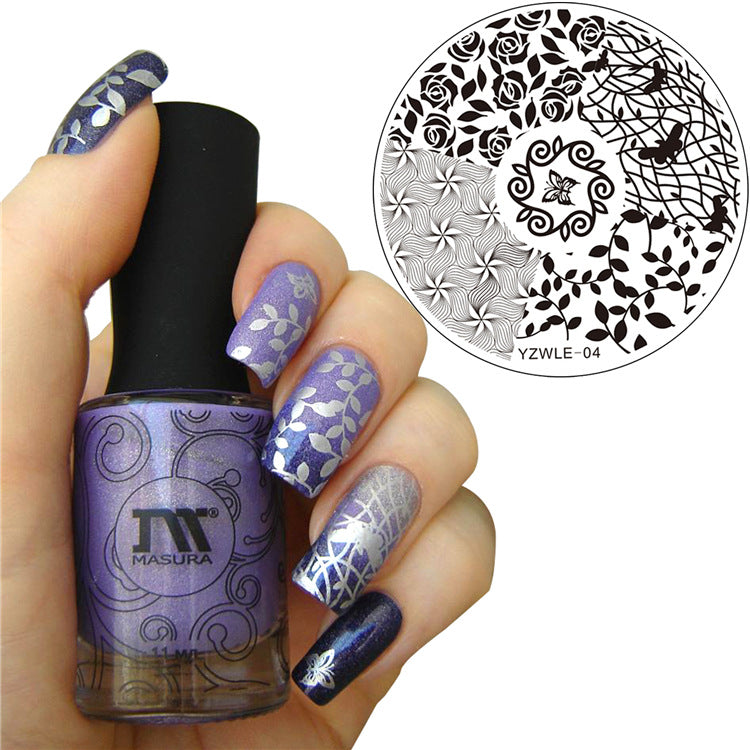DIY nail print steel plate nail print version template