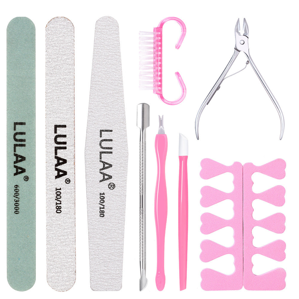 Manicure Implement Polishing Suit Exfoliating Steel Push Finger Splitter