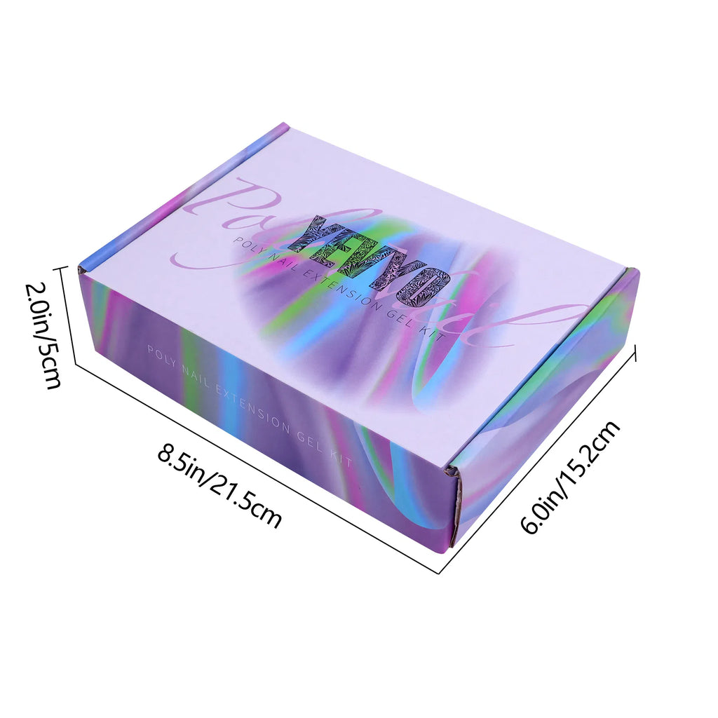 6 PCS Polygel Nail Kit With UV Nail Lamp, Slip Solution, Top Base Coat, Builder Nails Art Tools For Beginners