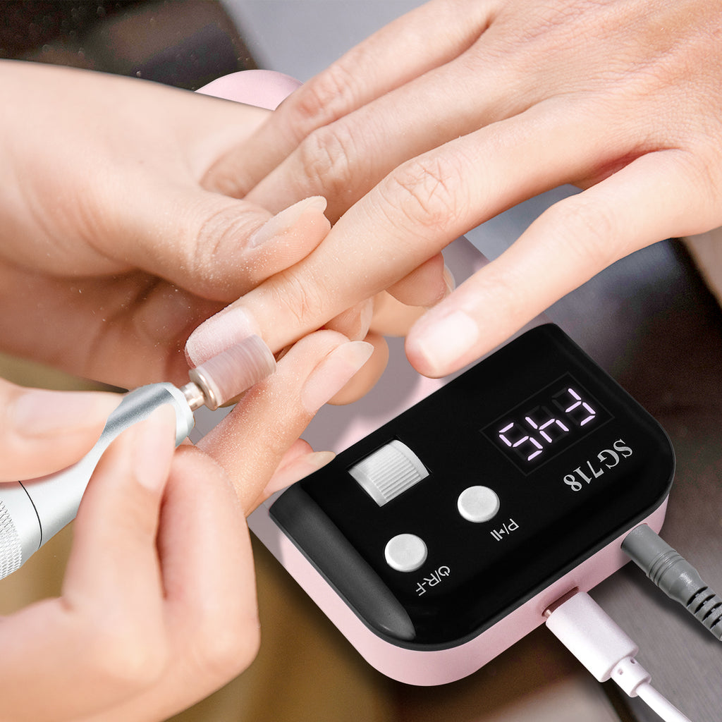 Rechargeable Nail Drill 45000 RPM - Electric Nail File For Shaping, Removing & Polishing Gel Nails-Lightweight & Easy To Use-Perfect For Home & Salon Manicure Pedicure