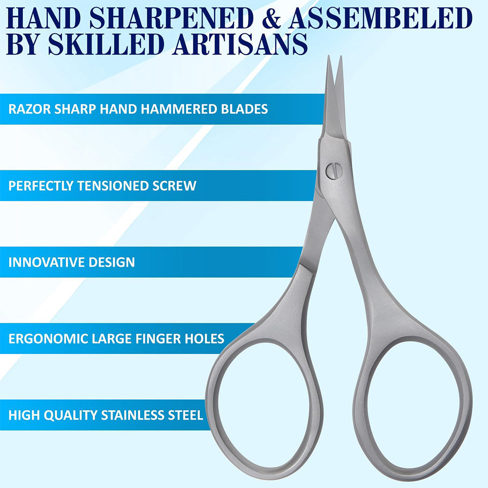 Nail Scissor Small Scissors For Nails, Cuticles, Beard, Eyebrows, Sharp Curved Toenails, Stainless Steel, Manicure And Pedicure Grooming Scissors For Men & Women Beauty Scissor.