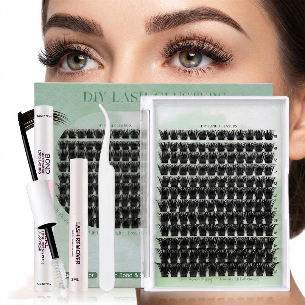 DIY Lash Clusters Kit Voluminous Curved Cross-Border False Eyelashes