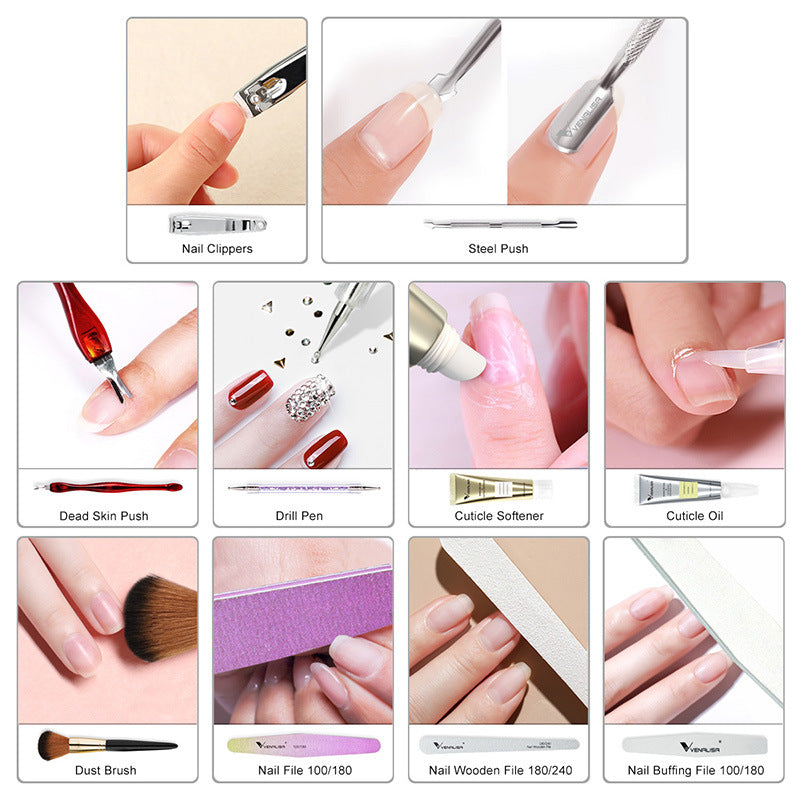 Nail Art Kit Dead Skin Scrub Nail Polish Nail Clipper 10 Repair Sets