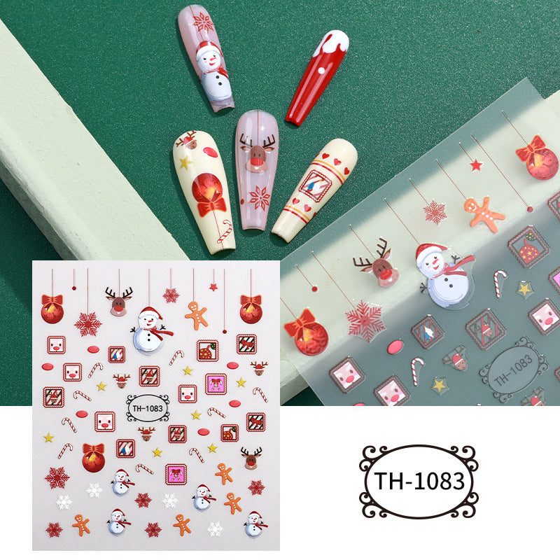 Christmas Manicure Snowman Christmas Tree Nail Sticker