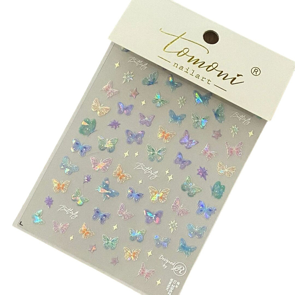 Butterfly Wing Streamer Laser Sticker Advanced Relief Manicure