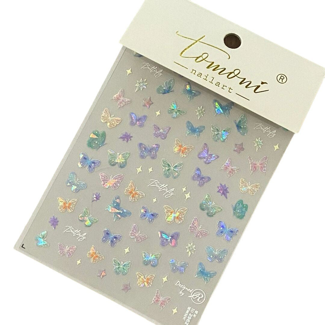 Butterfly Wing Streamer Laser Sticker Advanced Relief Manicure