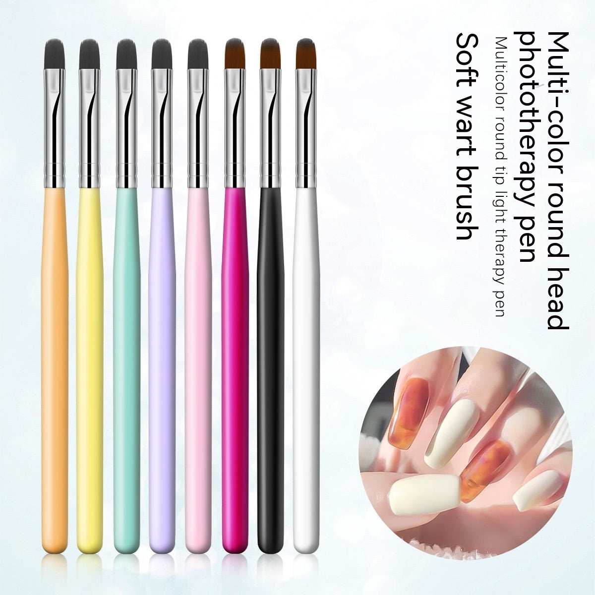 Multicolor Gradient Round Head Blending Pen Nail Brush