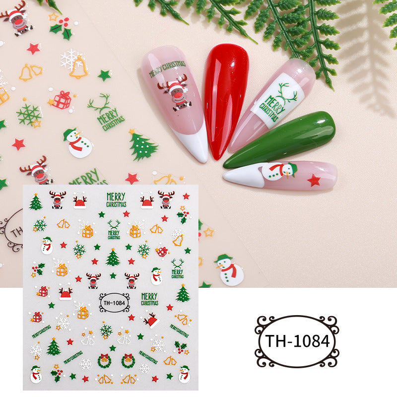 Christmas Manicure Snowman Christmas Tree Nail Sticker