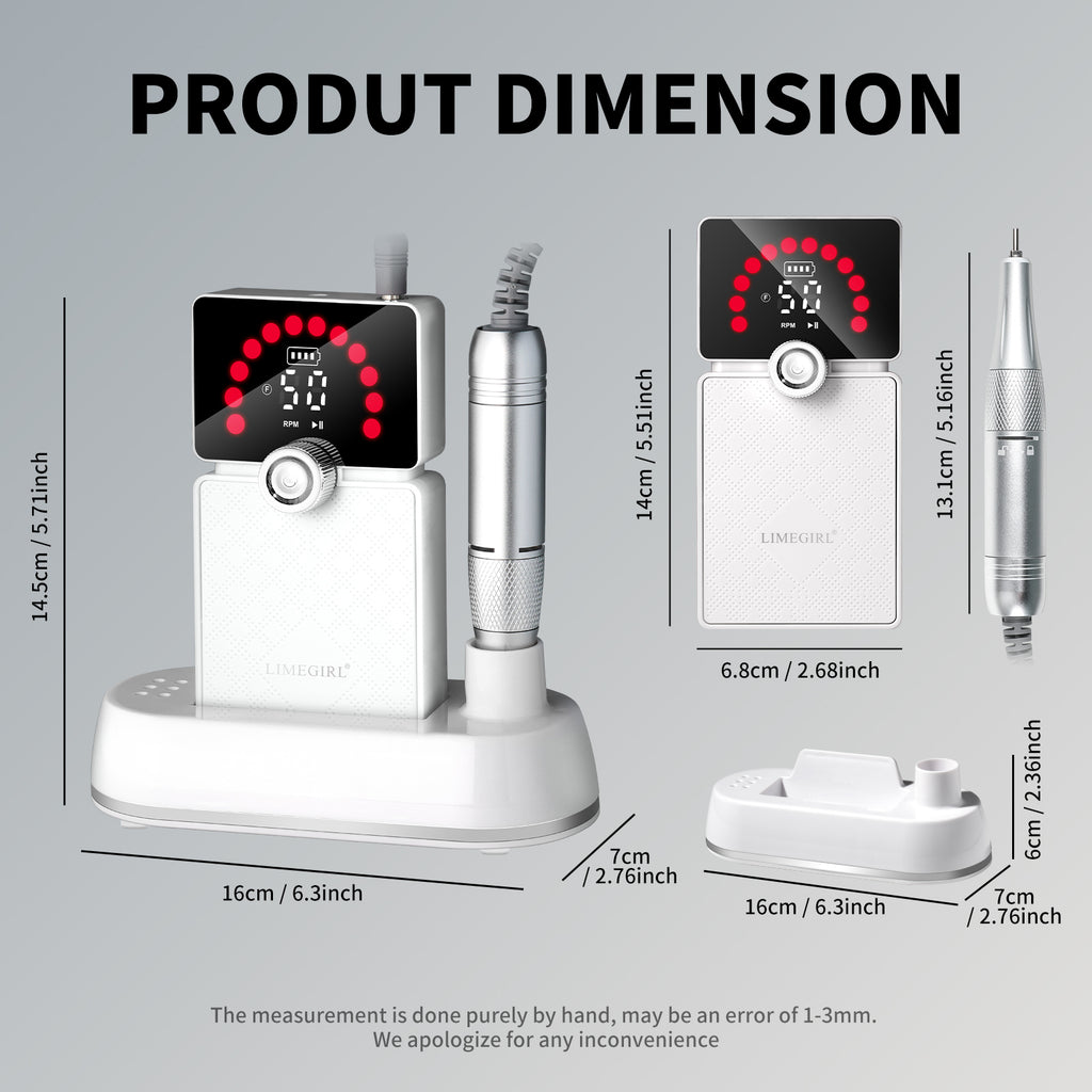 Nail Drill, Portable Electric Nail File 50000RPM, Rechargeable Nail Drill Professional With Bits & Base, For Acrylic Gel Nails, E-File Machine, Manicure Polishing, For Salon Home