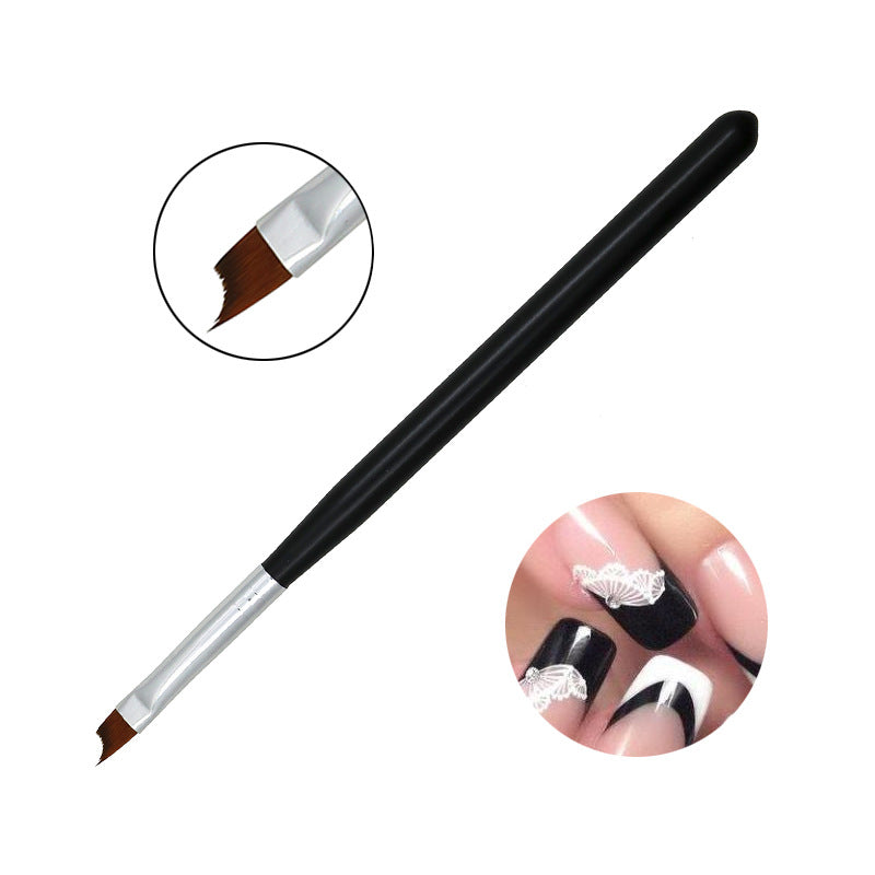 Nail Pen Flower Half Moon French Pen Black Bar Oblique
