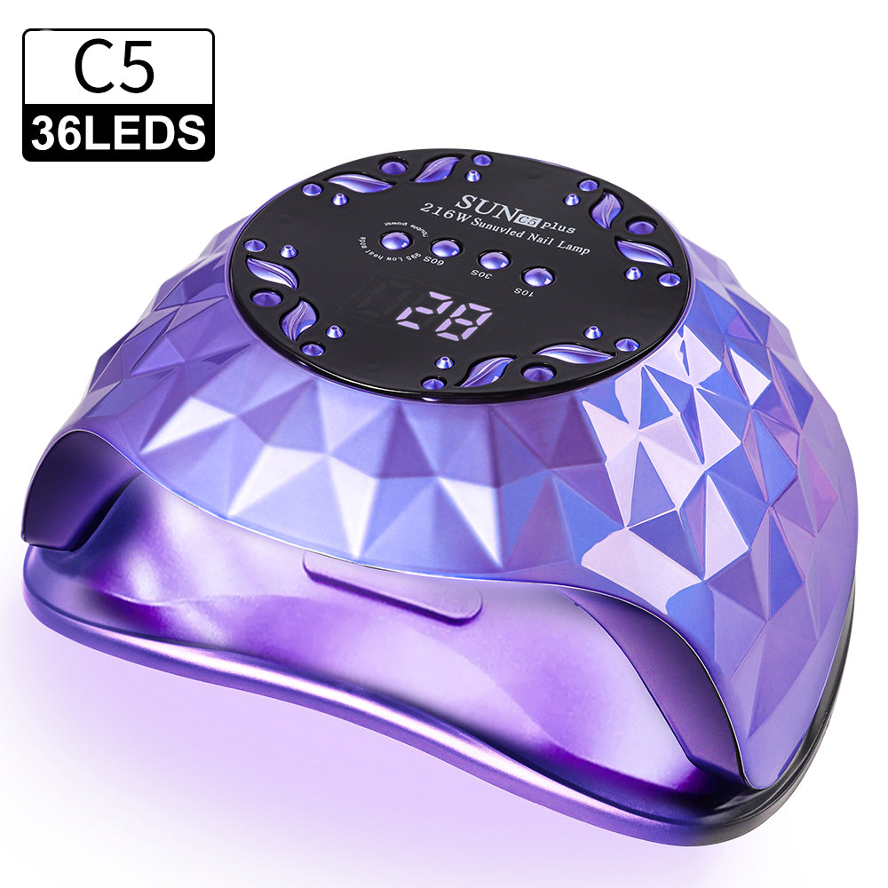 Nail Lamp, Nail Lamp Nail Dryer For All Gel Polish Fast Curing With 4 Timers Removable Base Large Space Automatic Nails Equipment