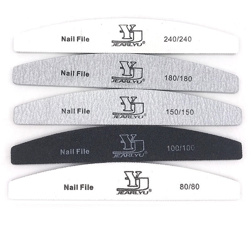 Half-moon Shaped Nail File, Gray Nail File, High-end Washable Nail File, Non-shedding Sanding Nail File.