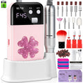 Rechargeable Nail Drill 45000 RPM - Electric Nail File For Shaping, Removing & Polishing Gel Nails-Lightweight & Easy To Use-Perfect For Home & Salon Manicure Pedicure