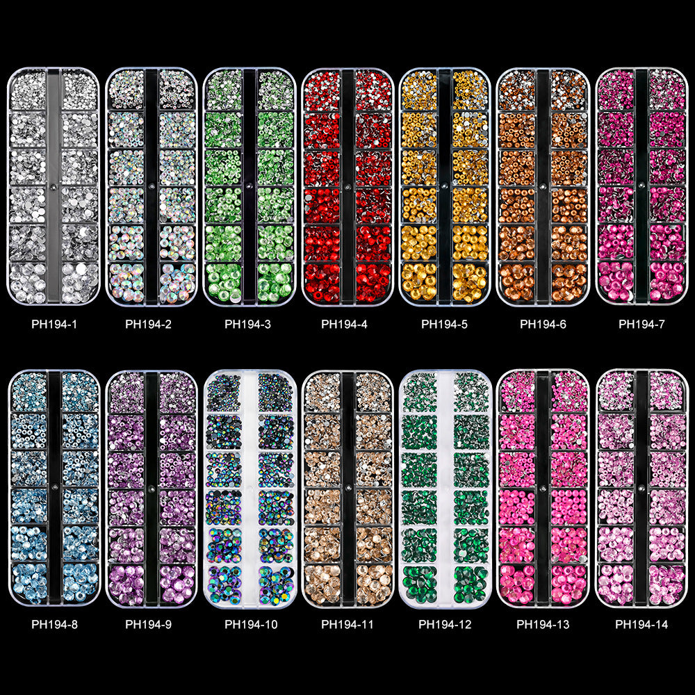 Plaid Nail Beauty Flat Bottom Rhinestone
