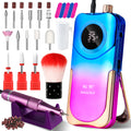 Portable Electric Nail Drill Cordless, 35000 RPM Electric Nail File With Holder,Rechargeable Nail Drill E Filer For Nails,Electric Nail Buffer Nail Filer Electric Tool For Women