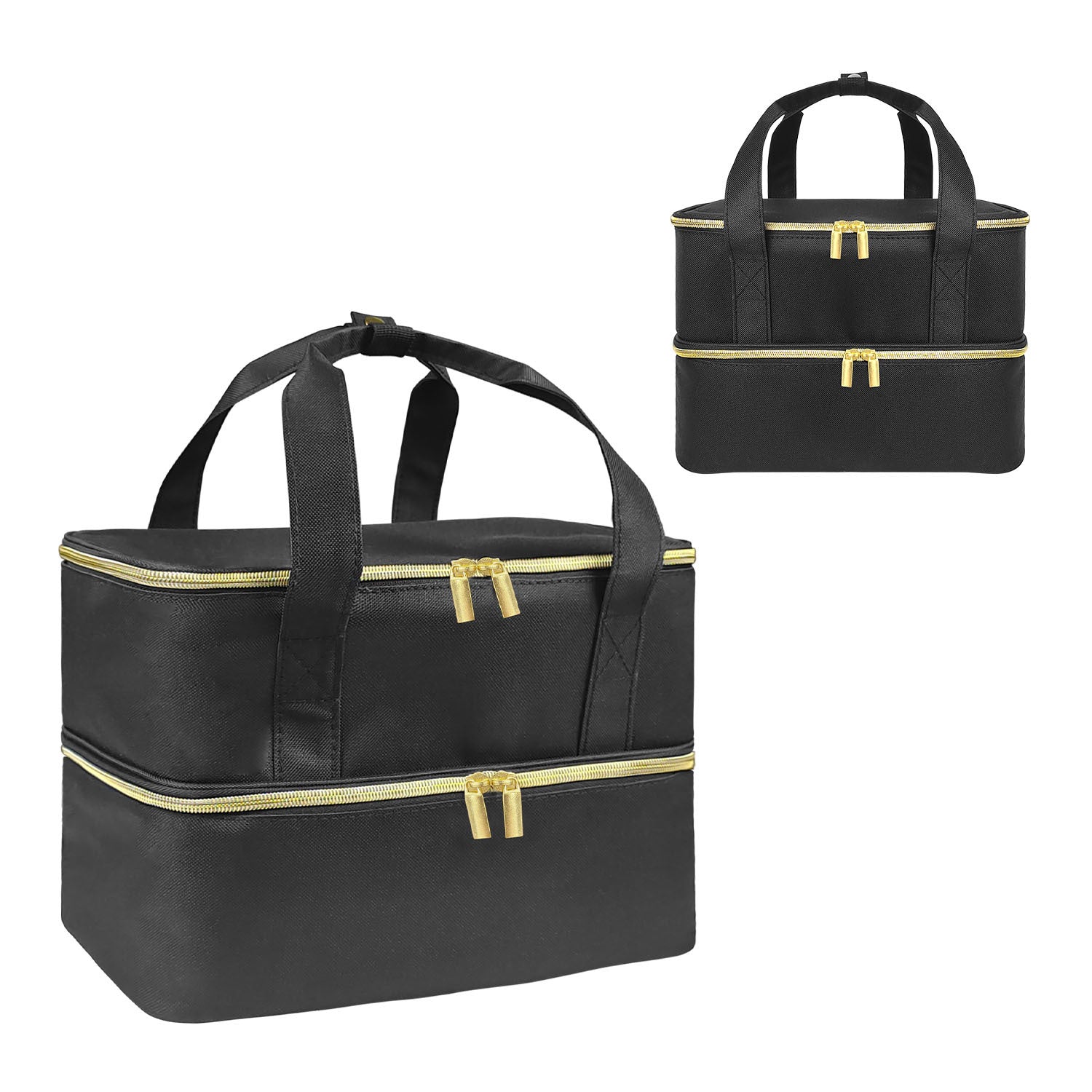 Handheld Double Deck Manicure Implement Storage Bag