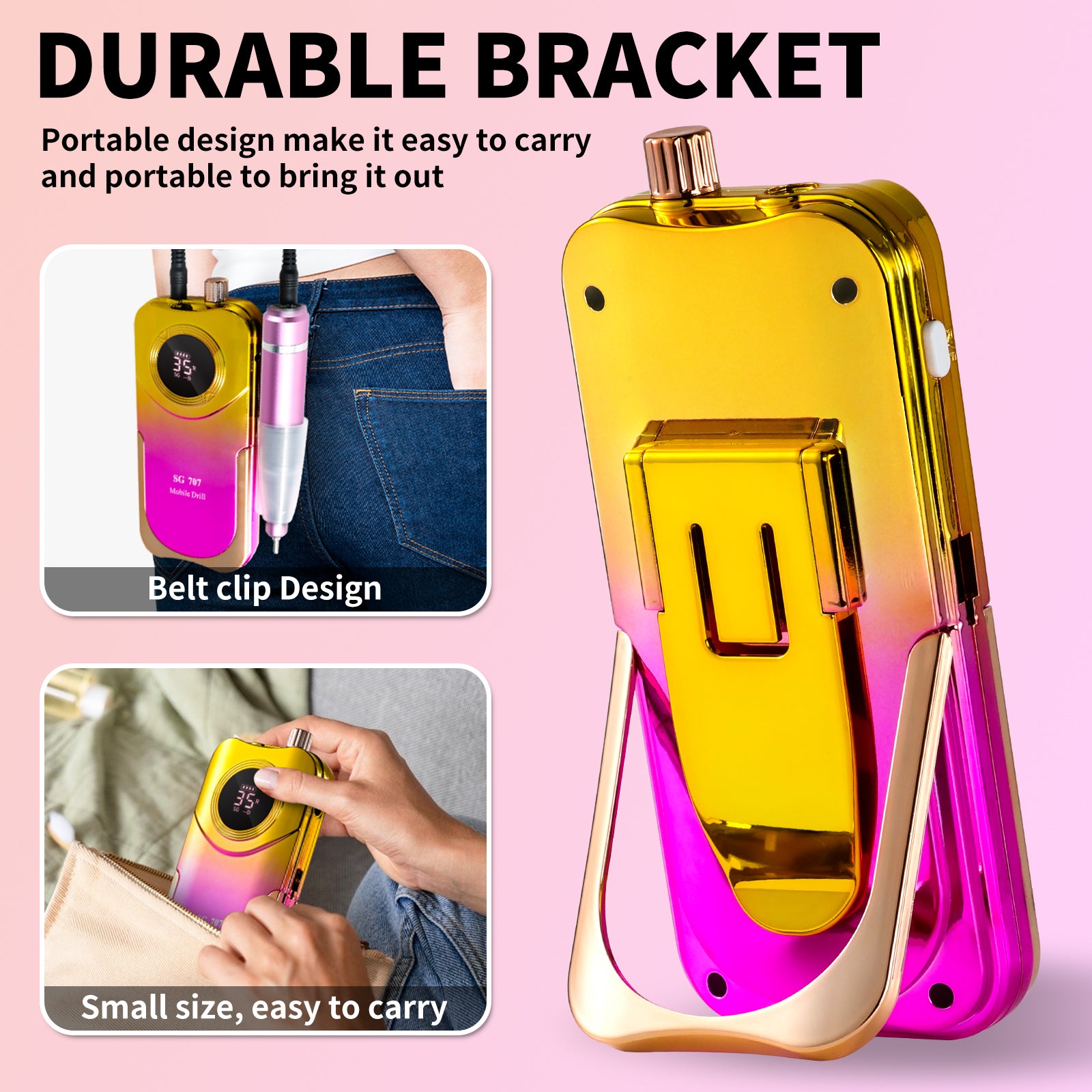Portable Electric Nail Drill Cordless, 35000 RPM Electric Nail File With Holder,Rechargeable Nail Drill E Filer For Nails,Electric Nail Buffer Nail Filer Electric Tool For Women