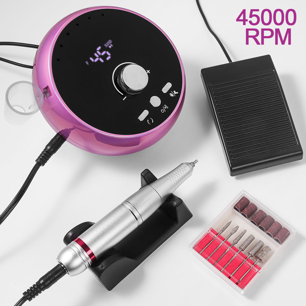 45000RPM Professional Electric Nail Drill Manicure Machine Low Noise Nails Sander Set Portable Nail Drill Tools, Used For Sanding And Polishing, Suitable For Use In Both Home And Salon Settings.