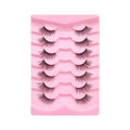 Natural Lashes Wispy Lashes Natural Look False Eyelashes Natural Flared Eyelashes False Eye Lashes Soft Fluffy Lashes 7 Pairs 6mm Gradual 13mm Cat's Eye Transparent Stem Eye Tail Elongated Half Eye Na