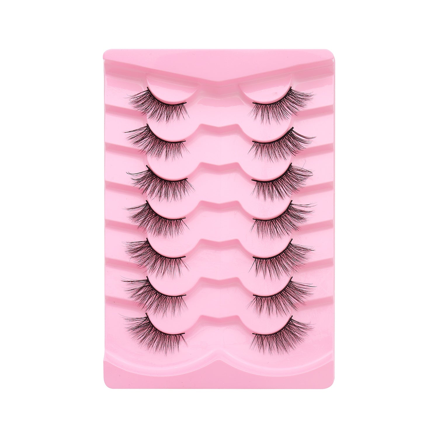 Natural Lashes Wispy Lashes Natural Look False Eyelashes Natural Flared Eyelashes False Eye Lashes Soft Fluffy Lashes 7 Pairs 6mm Gradual 13mm Cat's Eye Transparent Stem Eye Tail Elongated Half Eye Na