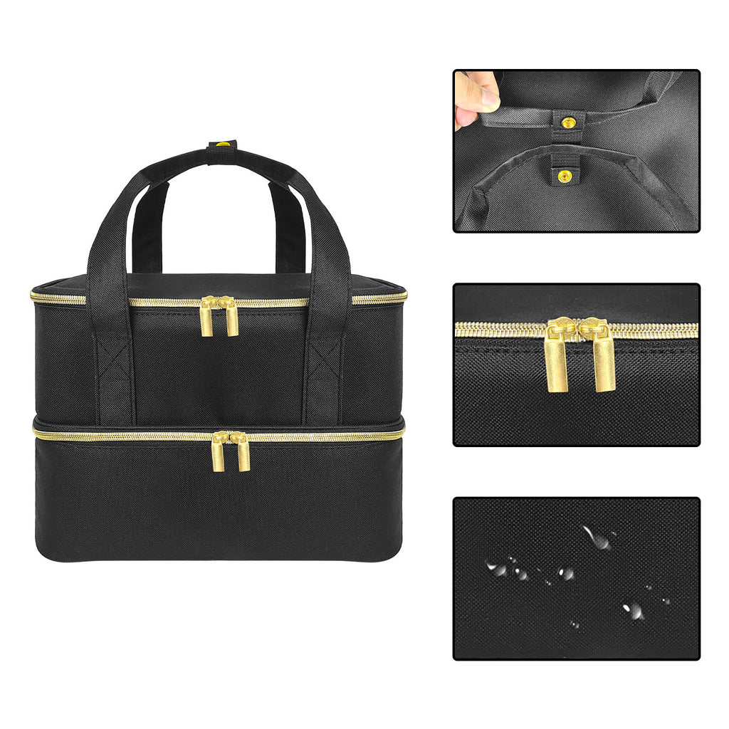 Handheld Double Deck Manicure Implement Storage Bag