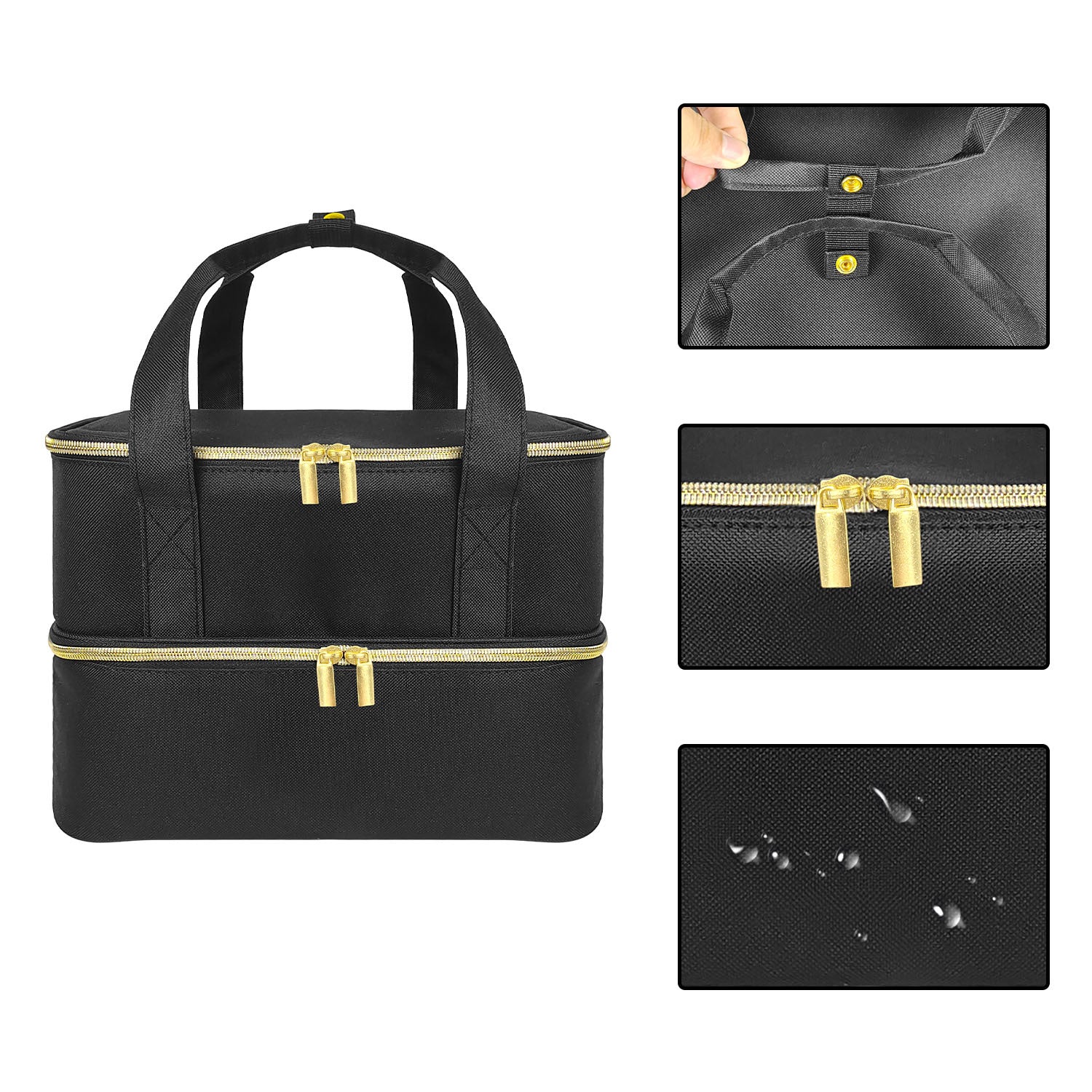 Handheld Double Deck Manicure Implement Storage Bag