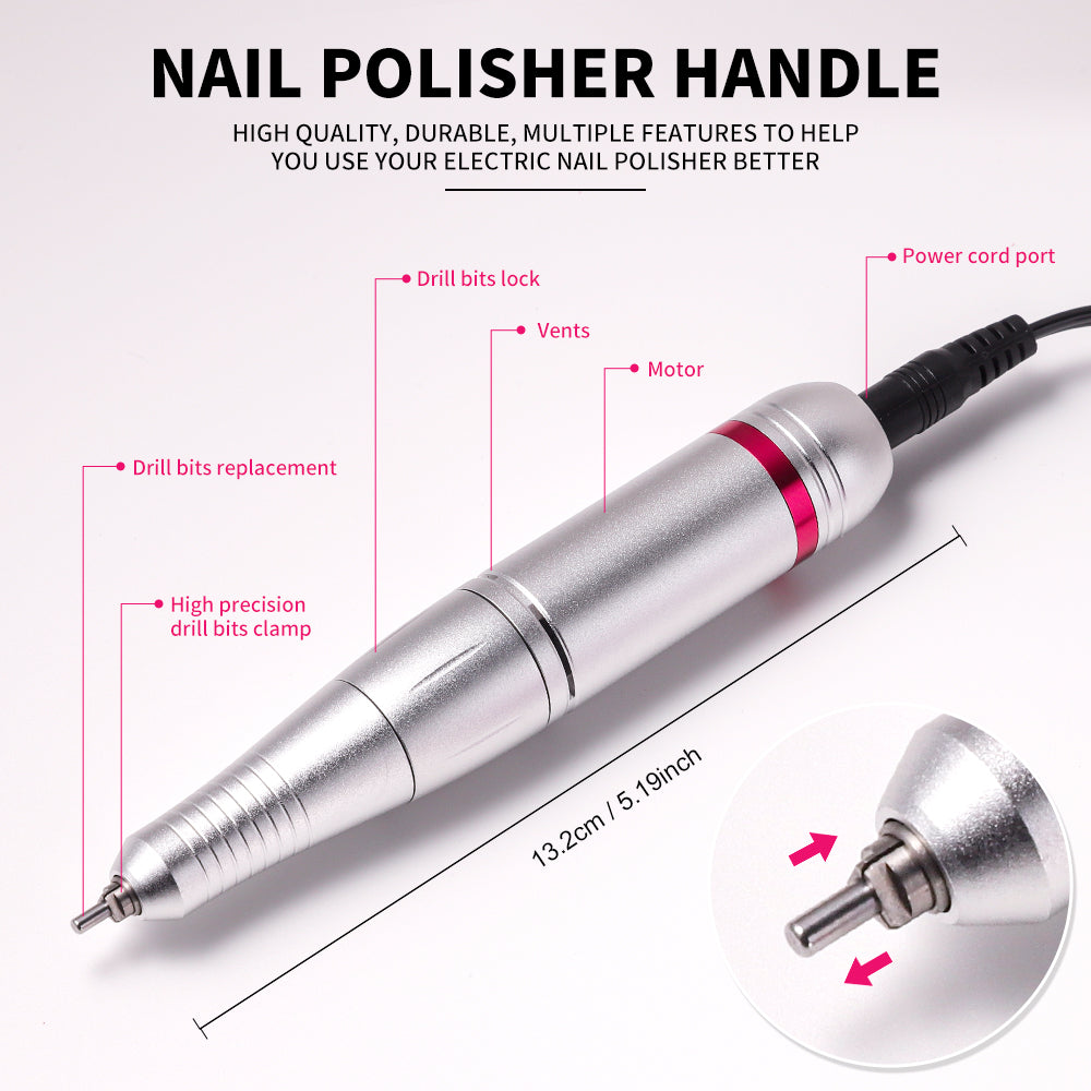 Electric Nail Drill Professional - 45000 RPM Nail File Kit Machine With LCD Display, Hand & Foot Control Low Noise For Acrylic, Gel Nails, Manicure & Pedicure - Salon & Home Use