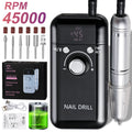 Electric Nail Drill Professional 45000RPM - Rechargeable Nail Drill Kit Portable Electric Nail File With Complete Bits For Acrylic Nails Gel Polishing Removing