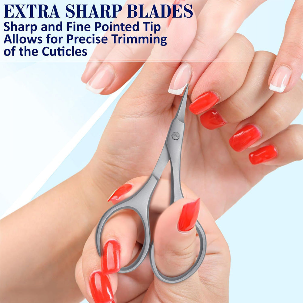 Nail Scissor Small Scissors For Nails, Cuticles, Beard, Eyebrows, Sharp Curved Toenails, Stainless Steel, Manicure And Pedicure Grooming Scissors For Men & Women Beauty Scissor.