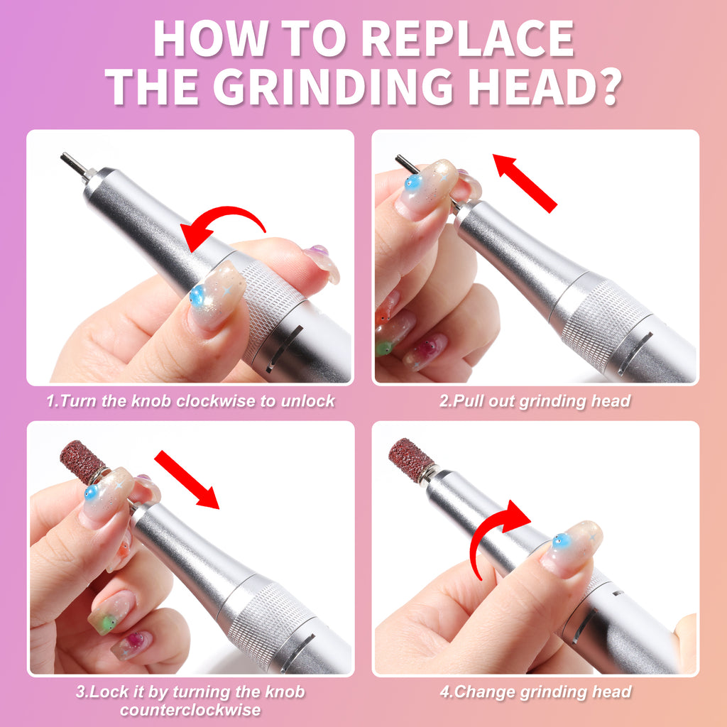 Rechargeable Nail Drill 45000 RPM - Electric Nail File For Shaping, Removing & Polishing Gel Nails-Lightweight & Easy To Use-Perfect For Home & Salon Manicure Pedicure
