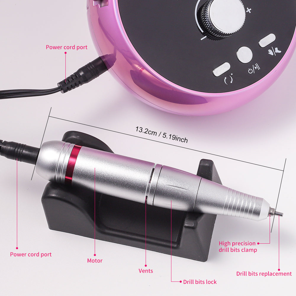 45000RPM Professional Electric Nail Drill Manicure Machine Low Noise Nails Sander Set Portable Nail Drill Tools, Used For Sanding And Polishing, Suitable For Use In Both Home And Salon Settings.