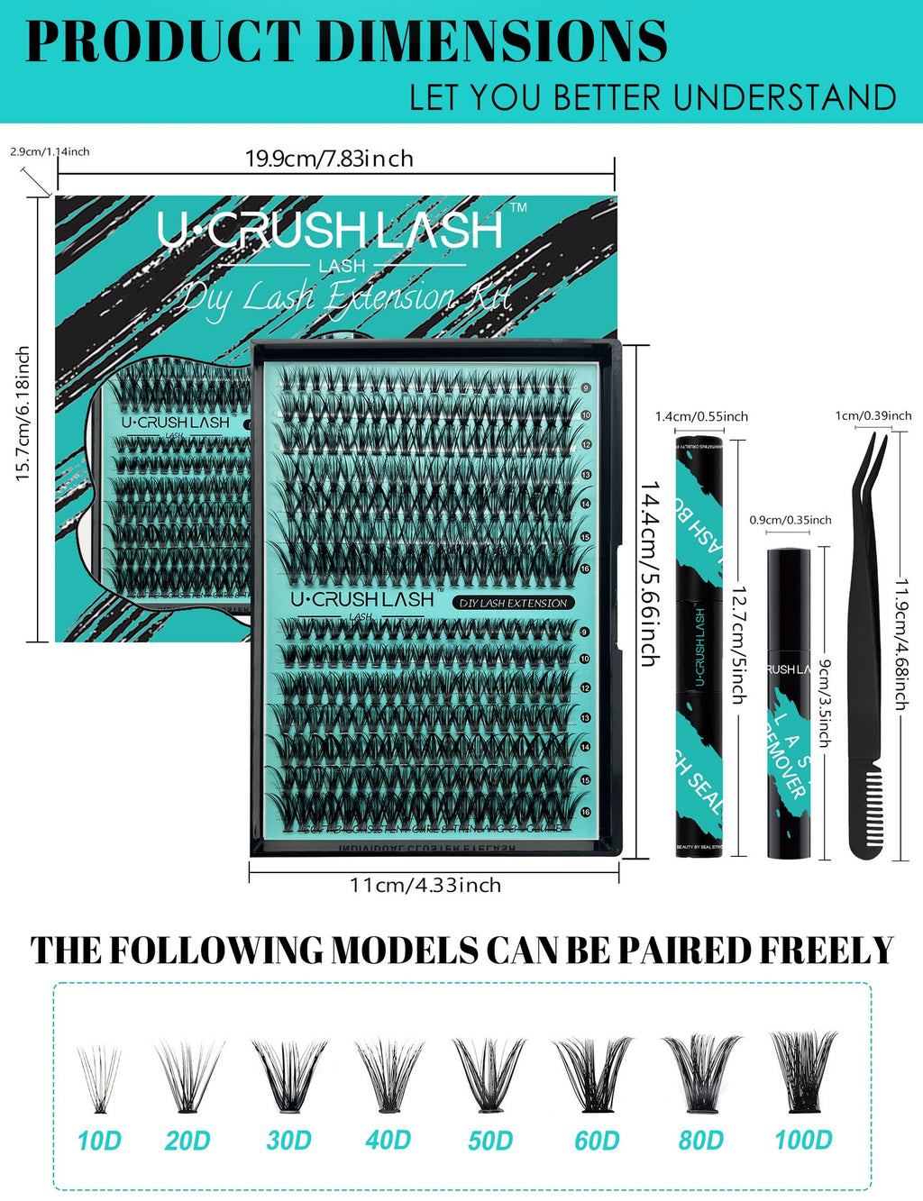 Individual Clusters Of Natural Black False Eyelashes Non-Adhesive Eyelashes Large Capacity Eyelashes